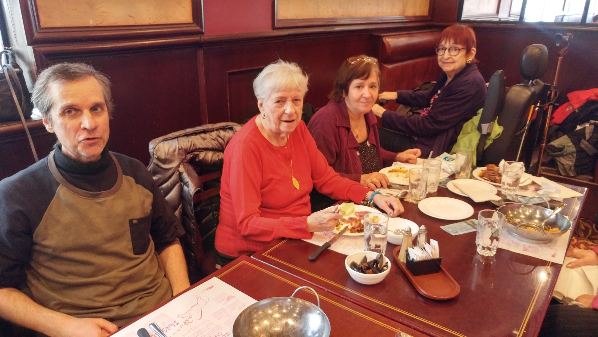 Church community members sharing a meal together