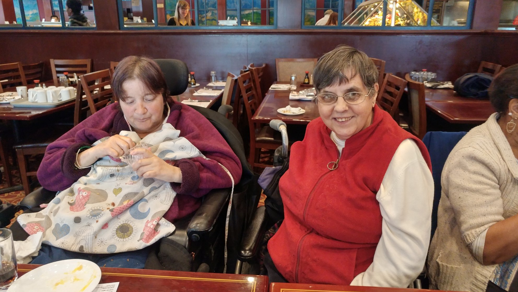 Church members in a caring and supportive interaction